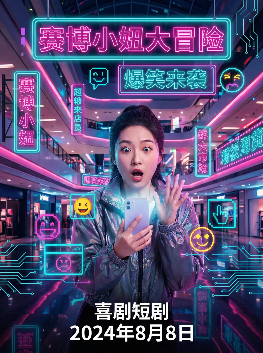 扣扣电影网首页 搞笑喜剧短剧 - 赛博小妞大冒险海报